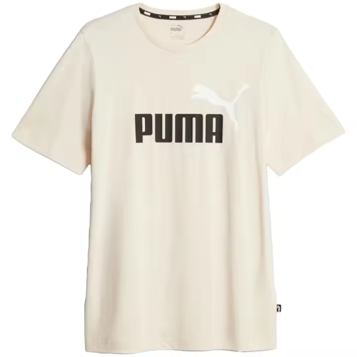 Camiseta de Manga Corta Puma Ess+ 2 Col Logo Tee para hombre en color beige - 1