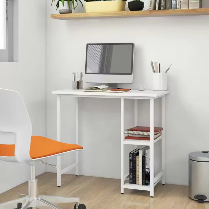 vidaXL ESCRITORIO PARA ORDENADOR DE MDF Y METAL BLANCO 80X40X72 CM - 1