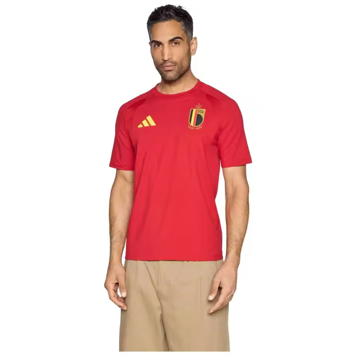 Camiseta De Manga Corta Adidas modelo Belgium Tiro Travel para hombre y mujer en color Rojo - 1