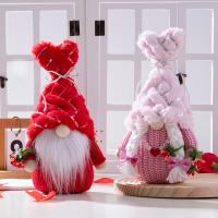 Gnomos De San Valentín Con Luces LED Decoración Escandinava Tomte Hobbit Regalo De Amor Figura De Madera Estilo Pastoral - details 0