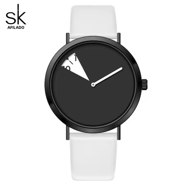 Reloj De Pulsera Creativo Para Mujeres Shengke Con Correa De Cuero Amarillo Resistente Al Agua Y Shock Resistente Estilo Casual - 1