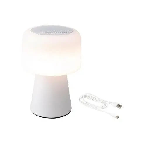 EDM Lámpara LED con altavoz Bluetooth recargable 22,5cm color blanco - 90784  Iluminación - 1