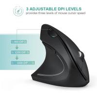 Ratón Vertical Ergonómico Inalámbrico 2.4GHz Óptico Con 3 DPI Ajustables 800/1200/1600 Y 6 Botones Para Laptop PC Computadora Desktop - details 2