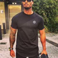Camiseta De Musculatura Para Hombre Fitness Gym Ropa Deportiva Corta De Algodón Y Malla Estilo Slim Fit Tees Casual Verano - details 7