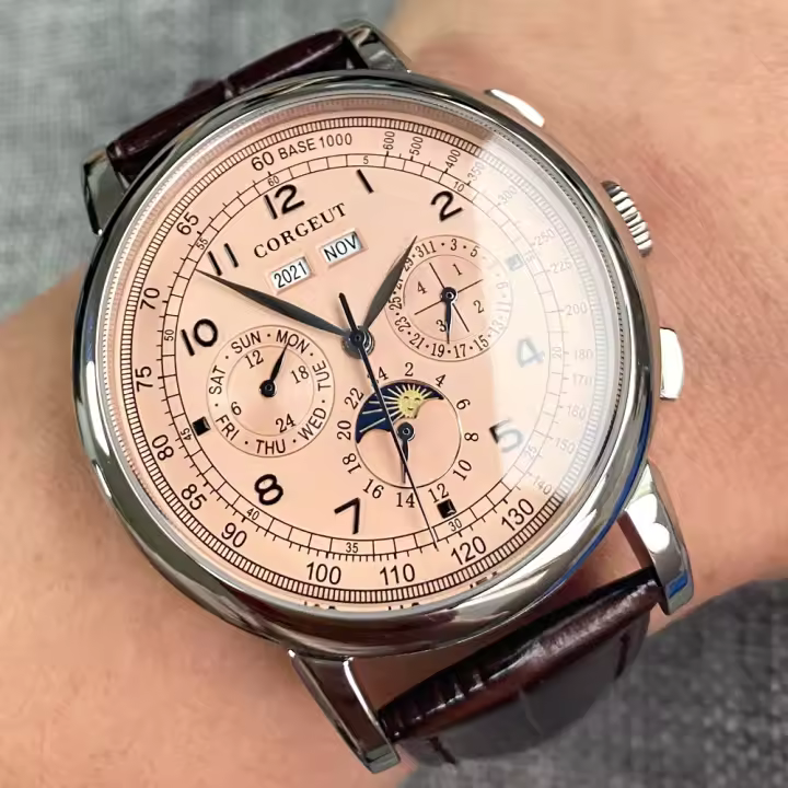Reloj Mecánico Automático Para Hombre 42mm Acero Inoxidable 316L Con Indicador Día/noche Calendario Completo Date Día Mes Año Resistente Al Agua - 1