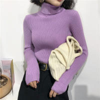 Suéter De Punto Grueso Para Mujer Otoño Invierno Manga Larga Cuello Alto Ajustado Suave Y Cálido Pullover De Algodón Y Acrílico Estilo Casual - details 29