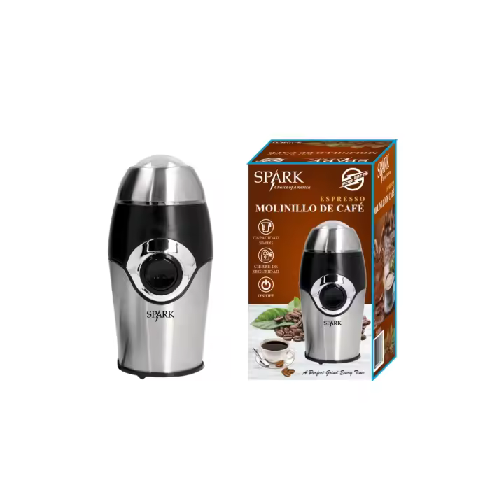 Spark -  Molinillo de Café. 300W, Hasta 60 Gramos de Capacidad, Botón de Encendido y Apagado, Con Cierre de Seguridad. Transforma Granos en Experiencias. - 1