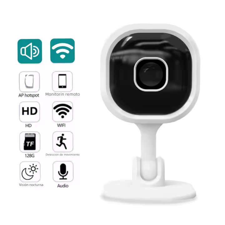 Cámara Inteligente Mini WiFi Monitoreo Remoto Inalámbrico 1080p IP Cámara Seguridad Protección Vigilancia Cámara Interior Con Detección De Movimiento - 1