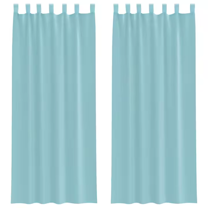 vidaXL Cortinas de gasa con bolsillos para varillas 2 uds. turquesa - 1