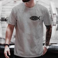 Camiseta De Hombre Con Diseño Del Pez De Jesús Camiseta Cristiana Casual Manga Corta Transpirable Ligera Secado Rápido Protección Solar Tallas Grandes Moda Y2k - details 3