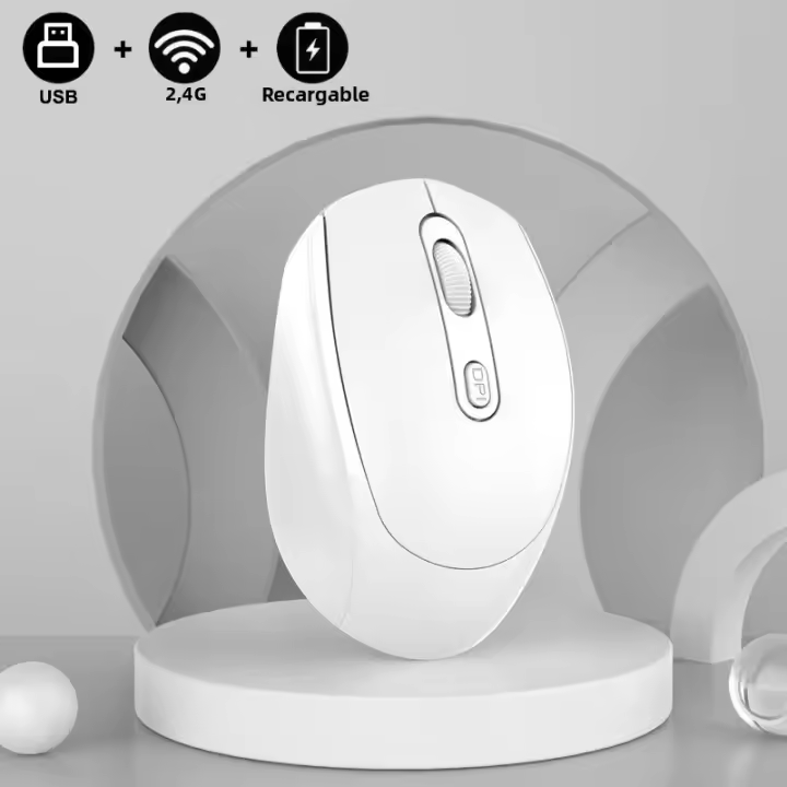 Ratón Inalámbrico Ergonómico 2,4G Para PC Portátil Chromebook Notebook Ratón Pequeño Recargable Con USB DPI 1600 Botas 4 - 1