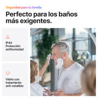 Espejo Baño LED 100x70 cm Rectangular TLuna100+ , Altavoz Bluetooth Integrado, Antivaho Automatico, Luz Regulable, Cambio de Color, Interruptor Táctil, Impermeable IP44, UBUD - details 3