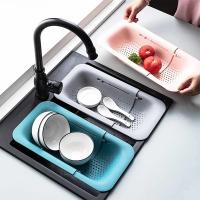 Cesta De Enjuague Retráctil Para Cocina Organizador De Plástico Ajustable Para Frutas Y Verduras Cesta De Almacenamiento Para Lavado De Cocina Accesorio Doméstico - details 2