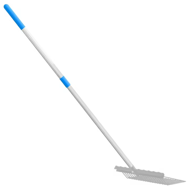 vidaXL Mango de horquilla de rastrillo telescópico acero plateado - 1