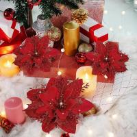 50/3pcs Flores De Navidad Plateadas Y Plateadas Artificiales Poinsettia De 14cm Adorno De Árbol De Navidad Decoración De Hogar Para Año Nuevo - details 5