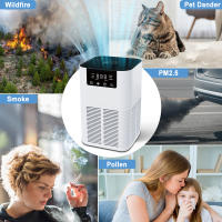 Purificador De Aire Con Generador De Iones Negativos Eliminador De Olores Y Humo Peligroso Con Filtro HEPA Para El Hogar - details 1