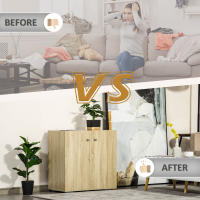 HOMCOM Aparador de Salón con 2 Puertas Armario Auxiliar con 2 Estantes para Libros Ropa Juguetes Estilo Moderno 70x39x70 cm - details 6