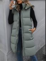 Beachy Chaleco Larga Afelpado Acolchado Calentito Cierre Cremallera Capucha Desmontable - details 4