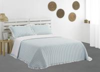 👉 Colcha Bouti Reversible con Volantes Manacor Celeste | 100% Poliéster Acolchada Ligera | Estilo Romántico, Tacto Suave, Incluye Fundas de Cojín | Ideal Entretiempo | Varios Tamaños - details 3