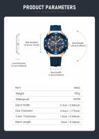 Reloj Deportivo Multifuncional CURREN Moda Con Correa De Silicona Y Dial Luminoso Manos Luminosas Cronógrafo De Cuarzo Diseño Creativo Resistente Al Agua - details 4
