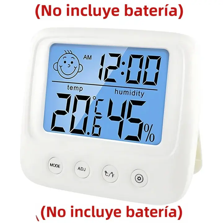 Estación Meteorológica Digital Para El Hogar Con Medidor De Temperatura Y Humedad Para Habitación Del Bebé Pantalla LCD Luz Retroiluminada Medidor De Ambiente - 1
