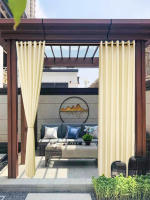 Panel De Cortina Exterior Impermeable Para Jardín Tab Top Sencilla Translúcida Voile De Poliéster Para Privacidad - details 3