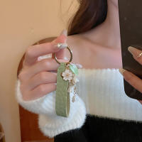 Llavero De Mujer Con Flor De Valenciano Verde PU Cuero Accesorio Para Coche Regalo De San Valentín Llavero De 1 Pieza - details 8