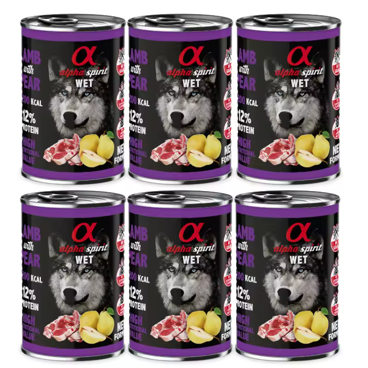Alpha Spirit Grain Free Cordero y Pera Latas 400gr [Bliste de 6 unidades)  Comida húmeda para perros - 1