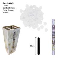 PACK DE 12 CAÑONES DE CONFETI CON FORMA DE PETALOS BLANCOS 60CM SINI - details 0