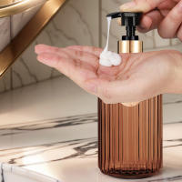 3PCS Botellas De Detergente Para Baño De 500ml De Color Ambar Refillables Ideal Para Shampoo Condicionador Y Gel De Baño - details 3