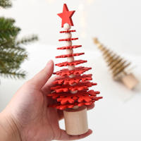 Adorno Navideño De Madera En Forma De Copina Con 10 Capas Miniárea De Árbol De Navidad Decoración De Fiesta Y Hogar - details 4