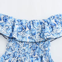 Vestido Largo Sin Mangas De Mujer TRAF Elegante Y Moderno De Verano Con Estampado De Flores Y Cuello Bajito Para Fiestas Y Noches - details 14