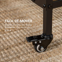 HOMCOM Mesa Plegable de Comedor Mesa de Cocina Plegable con Ruedas Alas Abatibles y Estante Mesa Plegable para Salón 130x80x74 cm Marrón - details 3