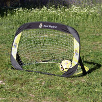 Real Madrid set 2 porterías fútbol pop-up, tamaño 120x80x80 cm, con bolsa de transporte, estructura plegable ligera, ideal para exteriores, desde 3 años, diseño oficial del club - details 2