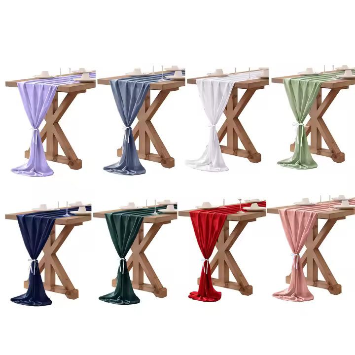 Corredor De Mesa De Taffeta 200x60cm Tejido Transparente Para Boda Decoración De Cumpleaños Y Fiesta Casa Y Hotel - 1