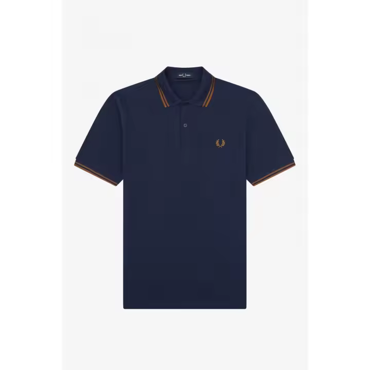 Fred Perry Reissues Original Twin Tipped Polo Deep Carbon Dark Caramel - 1