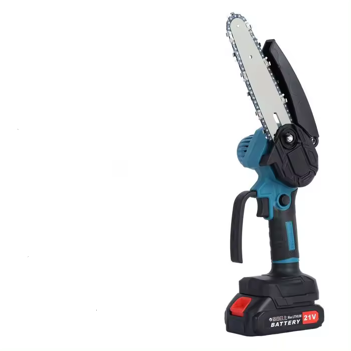 Mini motosierra de 6 pulgadas, potente, inalámbrica, recargable, de mano, pequeña, eléctrica, alimentada por 21 V, 1500 mAh y 2 baterías. - 1