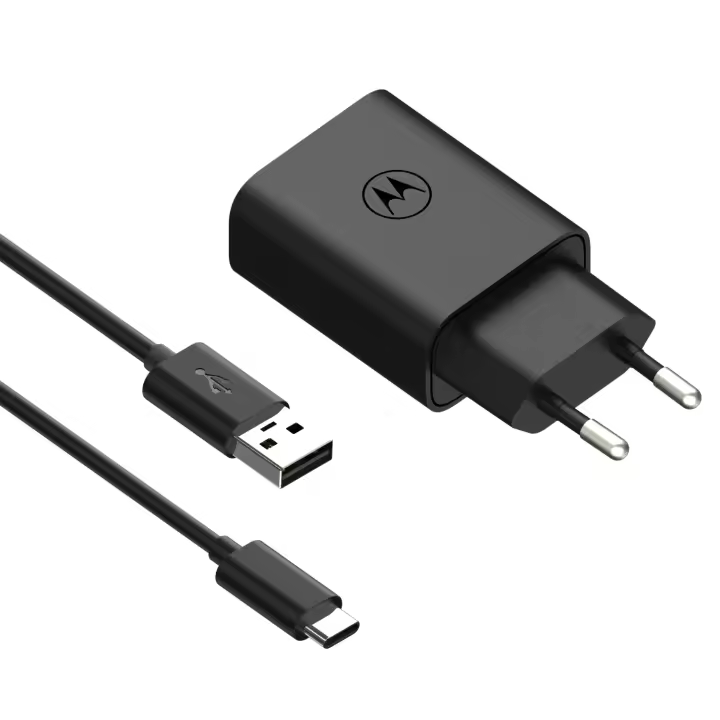 Motorola – Cargador carga rápida Turbopower 20W – Cargador rápido con tecnología QC 3.0 para teléfono móvil - Incluye cable 1m USB-A a USB-C - 1