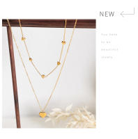 Encanto Collar de corazón para mujer, cadena de acero inoxidable chapada en oro, collar de boda, joyería de estilo bohemio, regalo para mujer - details 11