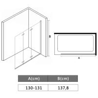 vidaXL Mampara de ducha plegable 3 paneles ESG 130x138 cm - details 7