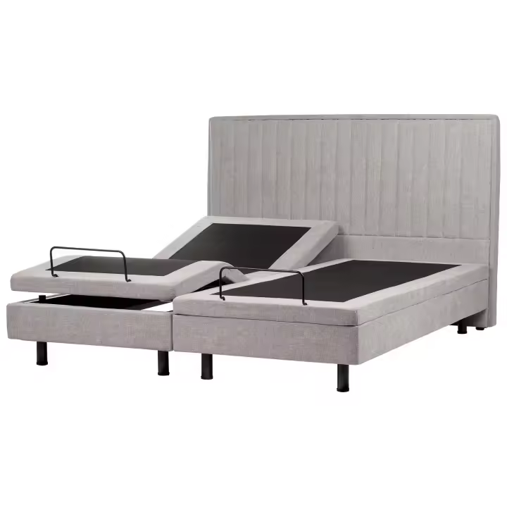 Cama articulada eléctrica de poliéster gris 180 x 200 cm II - 1