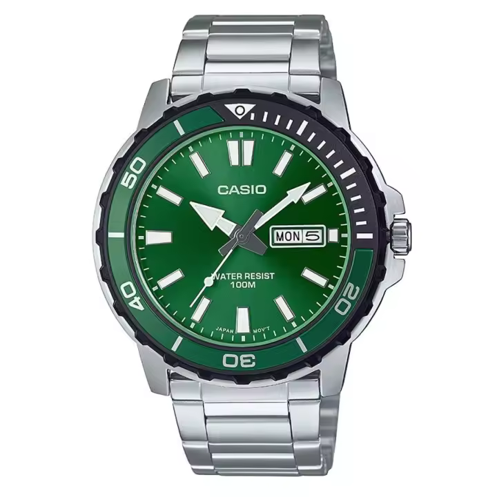 Reloj CASIO MTD-125D-3A Diver Style para Hombre Marine Monster Dial Green - 1