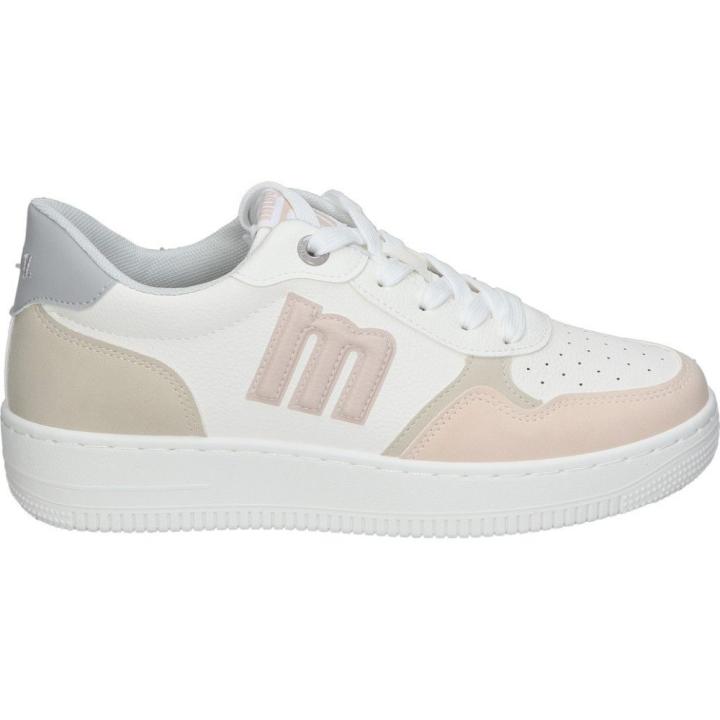 MTNG | Zapatillas con Plataforma Mustang Gravity para Mujer – Deportivas Bajas en Color Blanco y Nude – Sneakers con Cordones – Plataforma Media y Cómoda – Estilo Casual – Versátiles – Cómodas – Modelo 60724