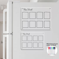 Tablero De Memoria Magnético De Acrílico Para El Hogar Con Adhesivo De Refrigerador Transparente Para Escribe Y Borrar Planificador De Mensajes - details 5