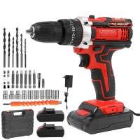 Taladro Atornillador de Impacto 21V Inalámbrico - 32N·m Máximo Par + 30+1 Velocidad | Set Profesional con 2 Baterías para Madera/Metal/Mampostería - details 1