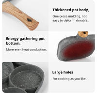 Sartén Para Huevos Y Panecillos Antideslizante De 4 Agujeros Cocina Inducción Sartén De Huevo Y Steaks Resistentes Al Calor Para Desayuno - details 5