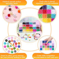 Kit De 1200 Piezas De Perlas Redondas De 6mm Para Fabricación De Joyas Colores Variados Hechas De Simulacros De Perlas Para DIY Pulseras Collares Y Aretes - details 3