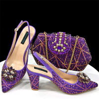 Sandalias De Fiesta Verdes Con Zapatos De Tacón Alto Y Bolso De Venus Chan Estilo INS Punta Redonda Brillante Elegantes Para Mujer - details 1
