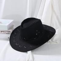 Sombrero De Vaquero De Cuero Sintético Unisex Estilo Occidental Con Pico Ancho Sombrero De Paja Fedora Panamá Para Ropa De Fiesta Casual - details 5