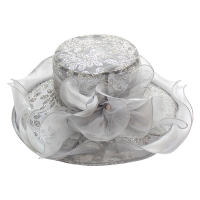 Sombrero De Flores Para Mujer Organza Gran Borde Para Bodas Y Té En La Iglesia Sombrero De Sol Casual De Polyester Floral - details 3